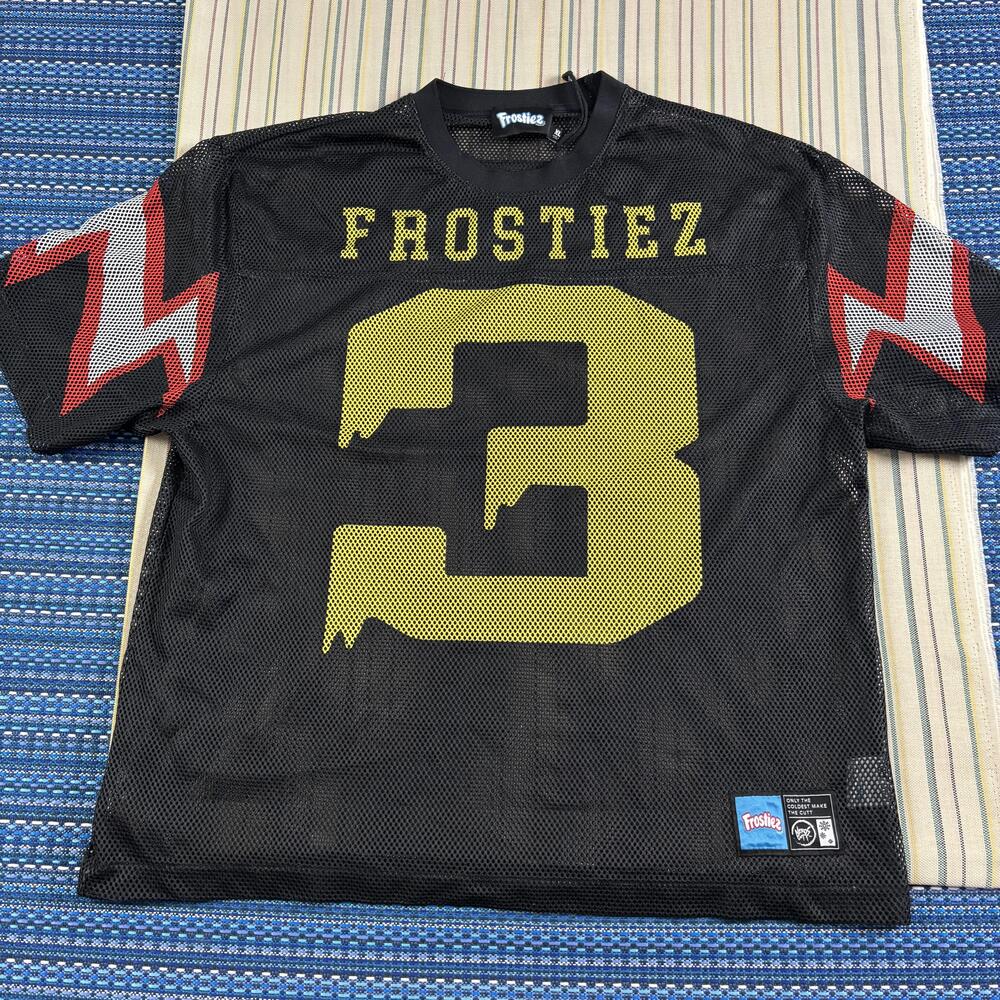 Frostiez Football Jersey Mens XL Black Mesh #3 The Coldest Short Sleeve